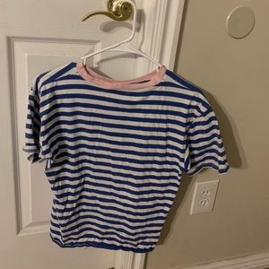 striped blue white and pink topshop shirt size XXS
